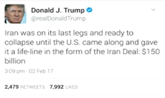 توئیت جدید ترامپ علیه ایران