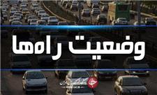 تردد روان در هراز و چالوس/ بارش برف و باران در 8 استان