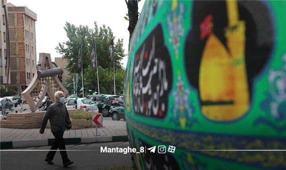 نصب 729 پرچم عزا در منطقه 8 به مناسبت ایام عزاداری محرم