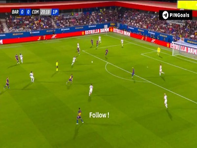گل اول بارسلونا به کومو توسط فرمین لوپس