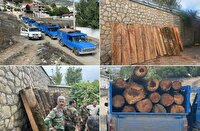 انهدام مخفیگاه قاچاقچیان چوب در کلاردشت