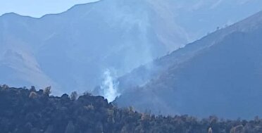 آتش سوزی در جنگل های صخره ای چالوس