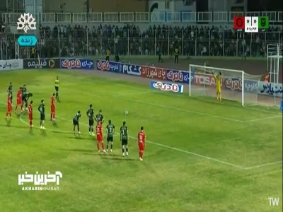 گل اول تراکتور به خیبر توسط امیرحسین حسین زاده پنالتی ۳+۴۵