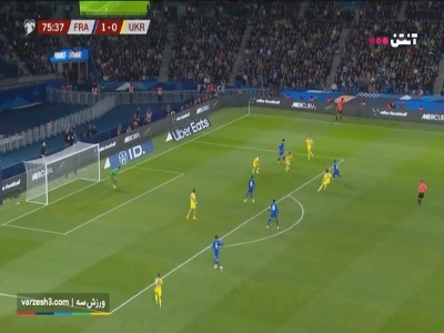 گل دوم فرانسه به اوکراین توسط اولیسه