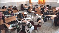 مانور زلزله در مازندران با شعار مدرسه ایمن، جامعه تاب‌آور