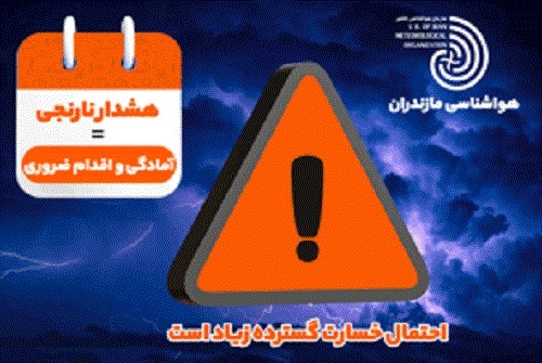 هشدار نارنجی هواشناسی مازندران برای بارش و باد شدید