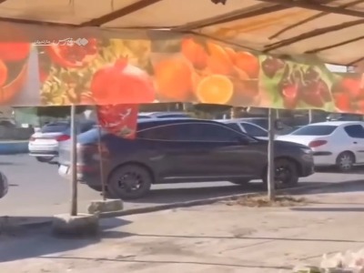 فیلم/ حمله یک لودر به خودرو سانتافه در نور