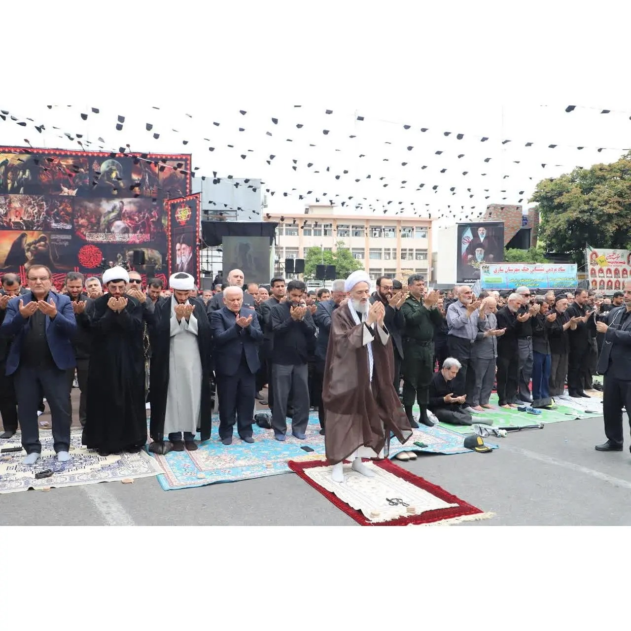 حضور استاندار در نمازظهر عاشورا به امامت حضرت آیت‌الله محمدی لائینی