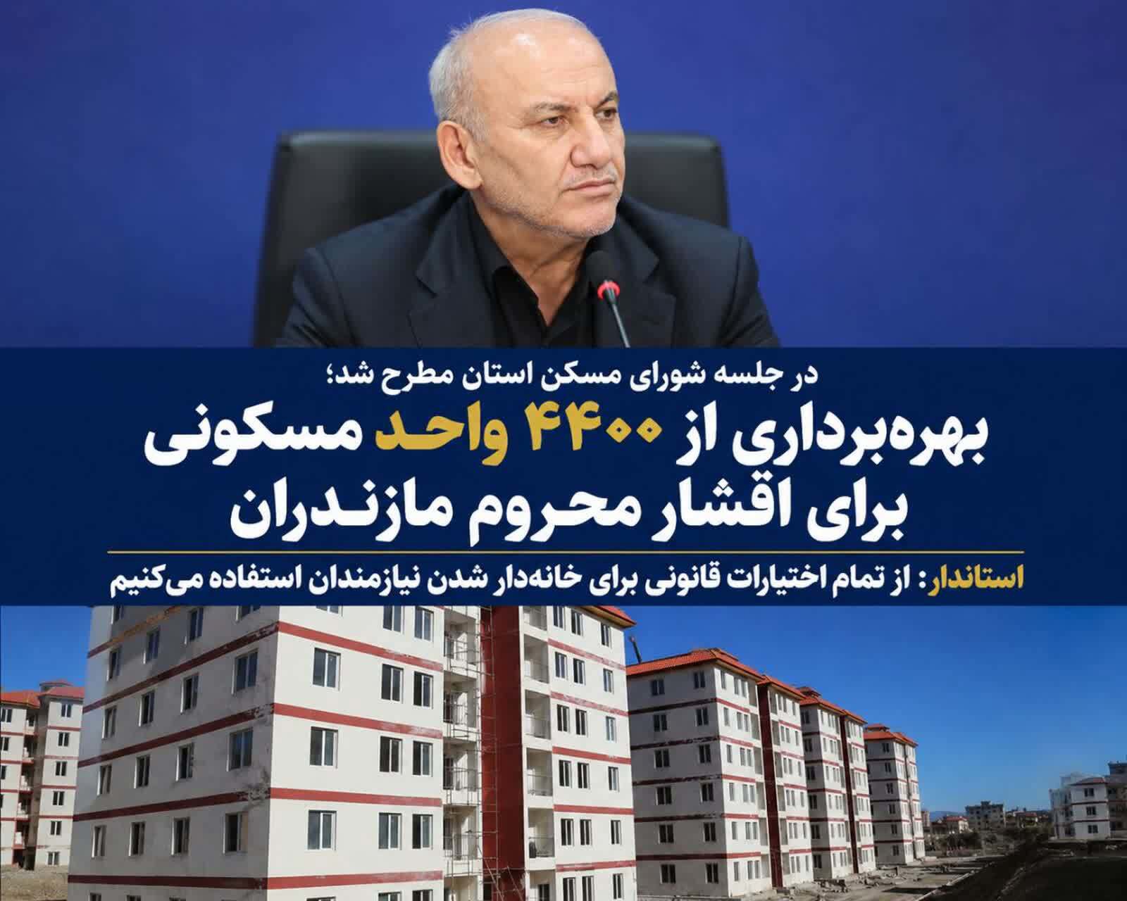 تحویل ۴۴۰۰ واحد مسکونی به قشر‌های محروم مازندران