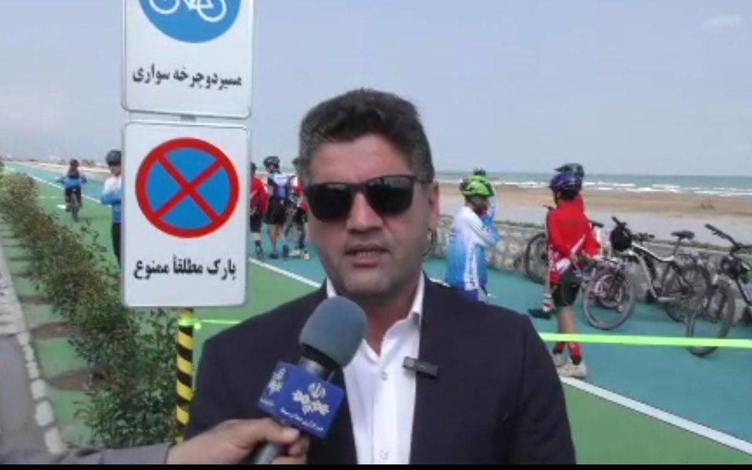 نخستین پیست دوچرخه‌سواری ساحلی مازندران در نور به بهره‌برداری رسید