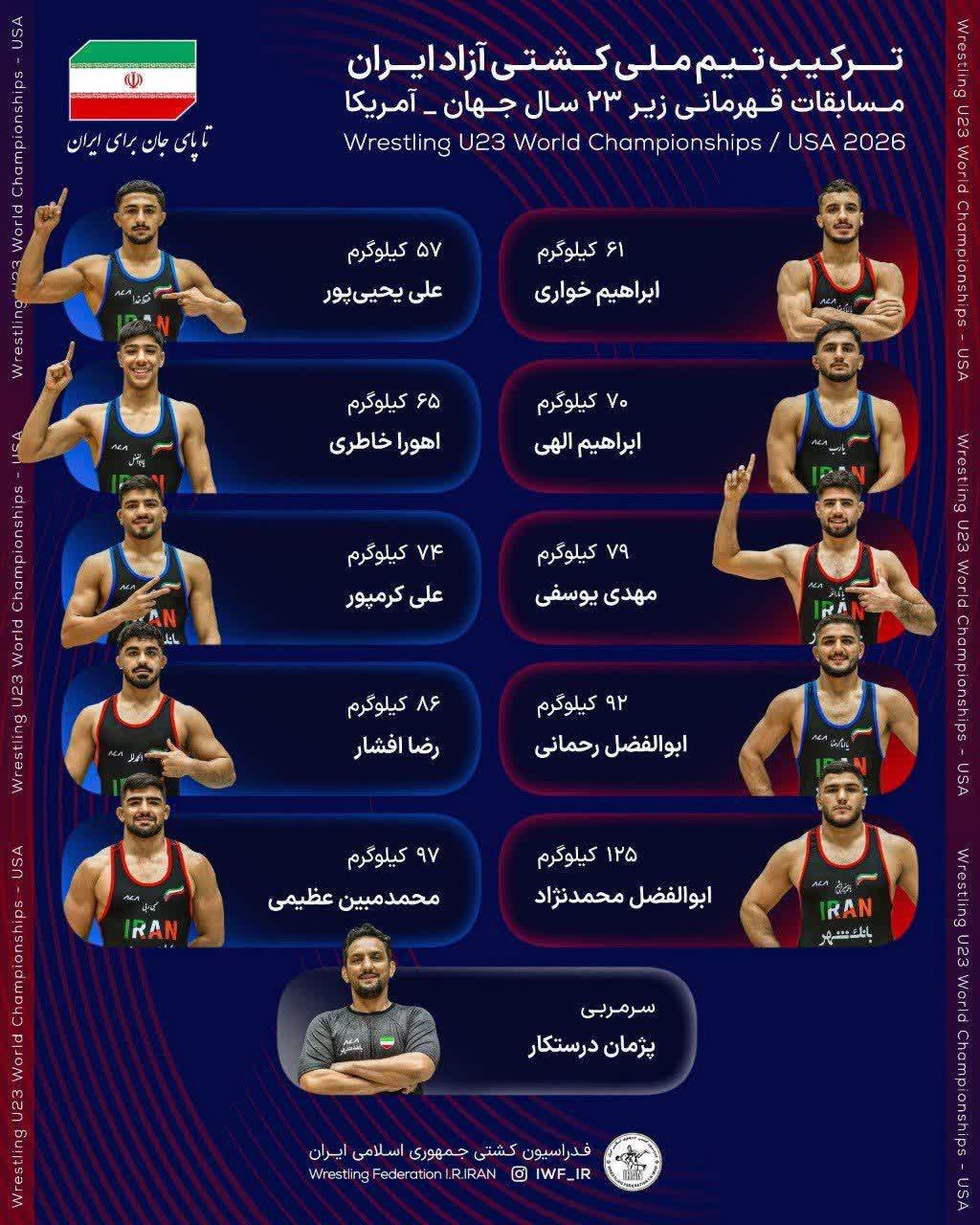 حریفان ۶ آزادکار مازندرانی در رقابت‌های جهانی مشخص شد